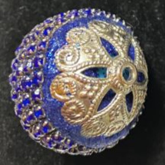 Handcrafted Double-Link Silver/Navy Bead Necklace Three-Time PoshParty Host Pick - Picture 12 of 16